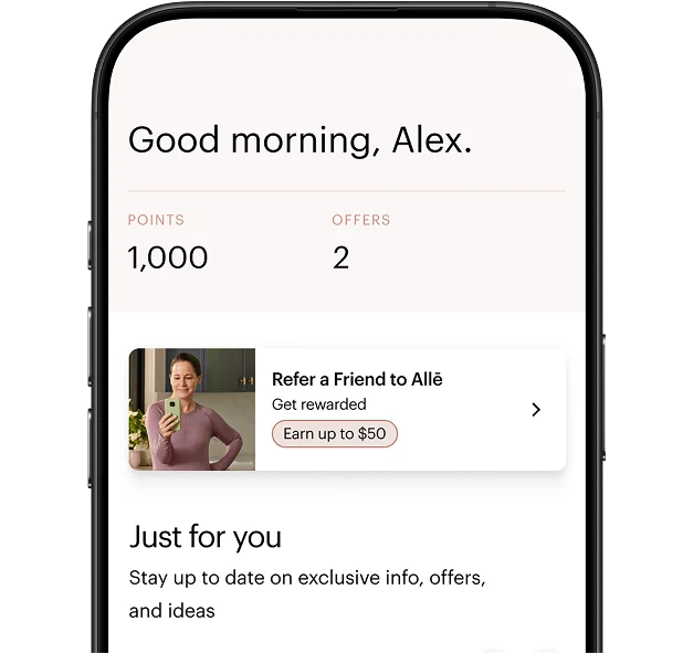 Screenshot of a phone with the Alle application