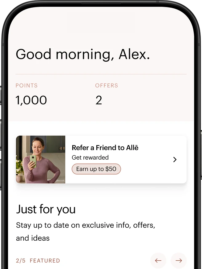 Screenshot of a phone with the Alle application