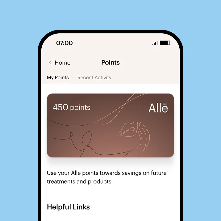 Screenshot of a phone showing how one can earn points with Alle